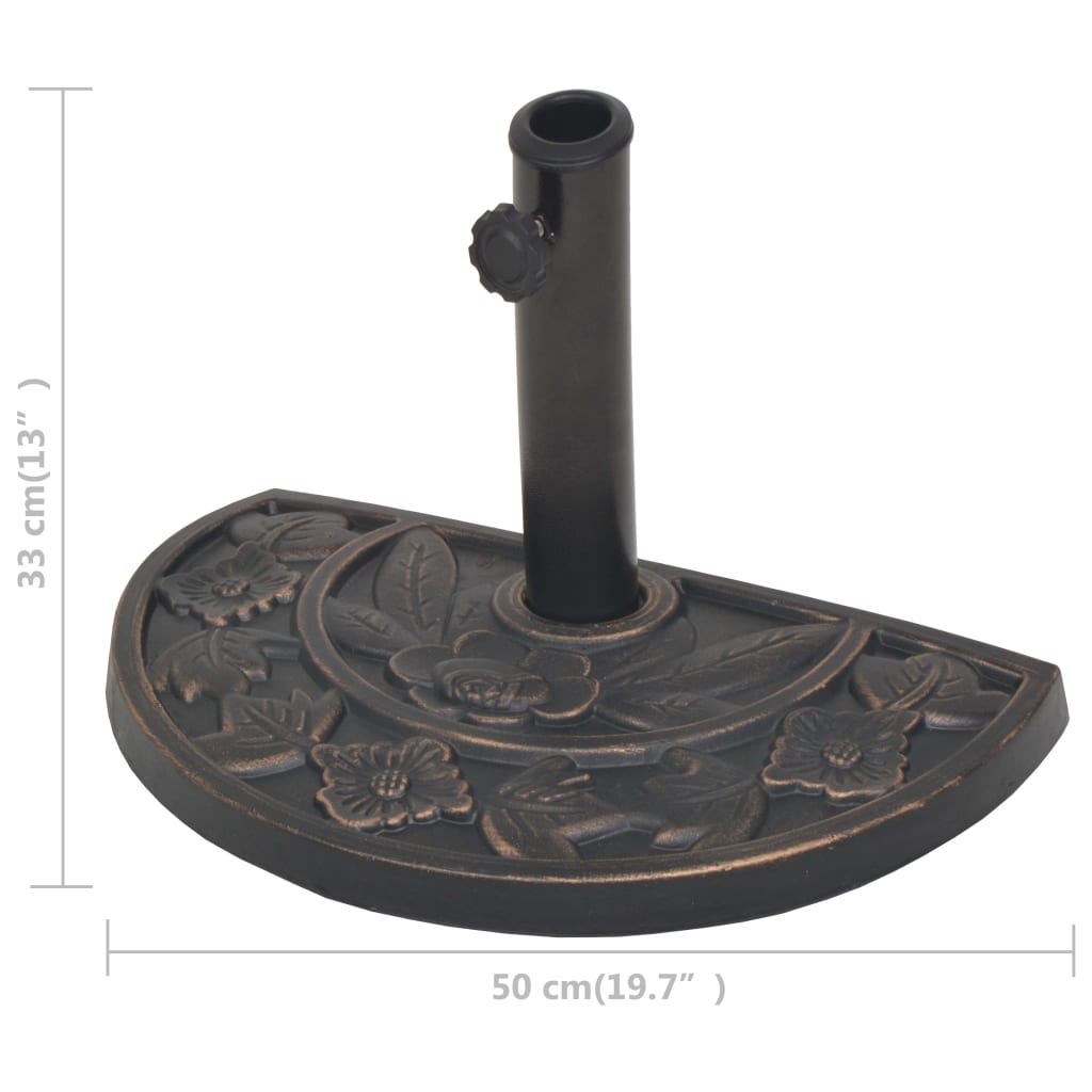 Parasolvoet Halfrond 9 Kg Hars Bronskleurig Half rond