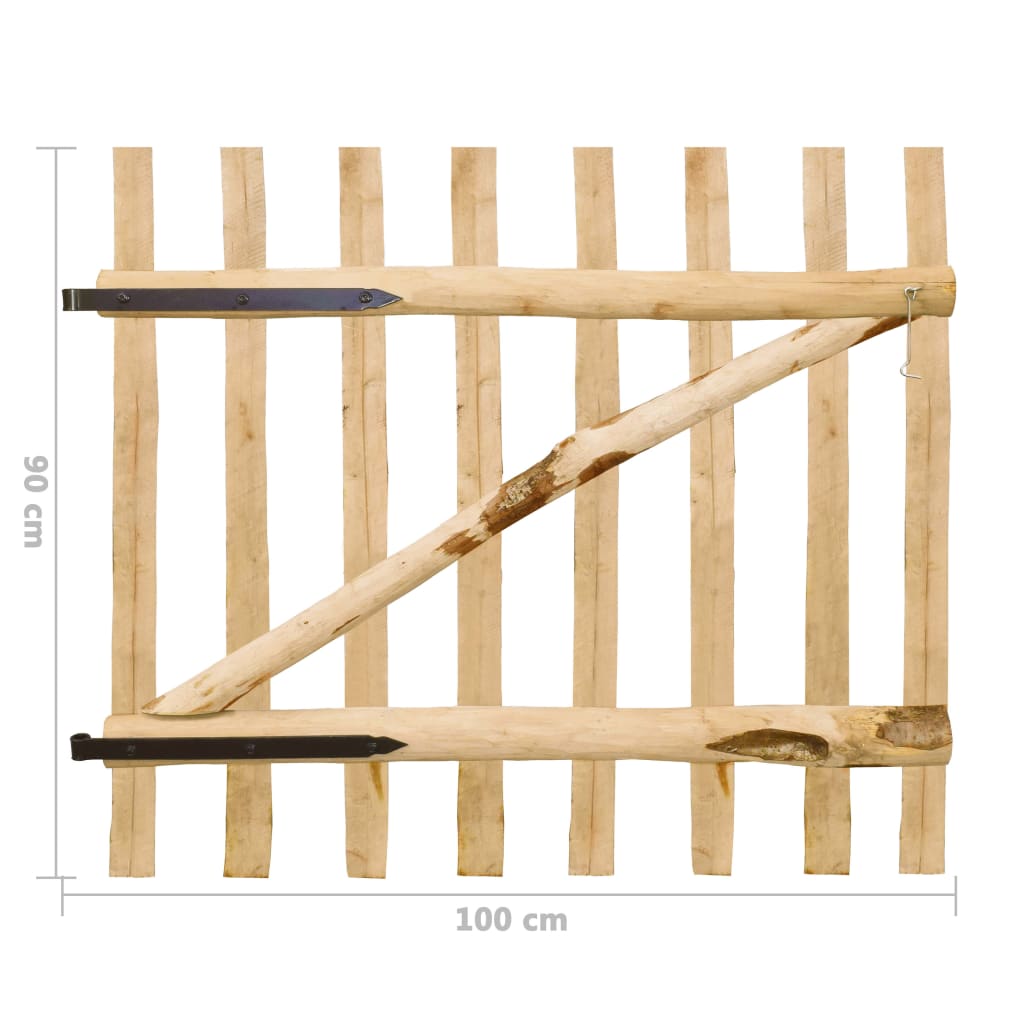 Poort enkel 100x90 cm hazelaarhout 90 cm