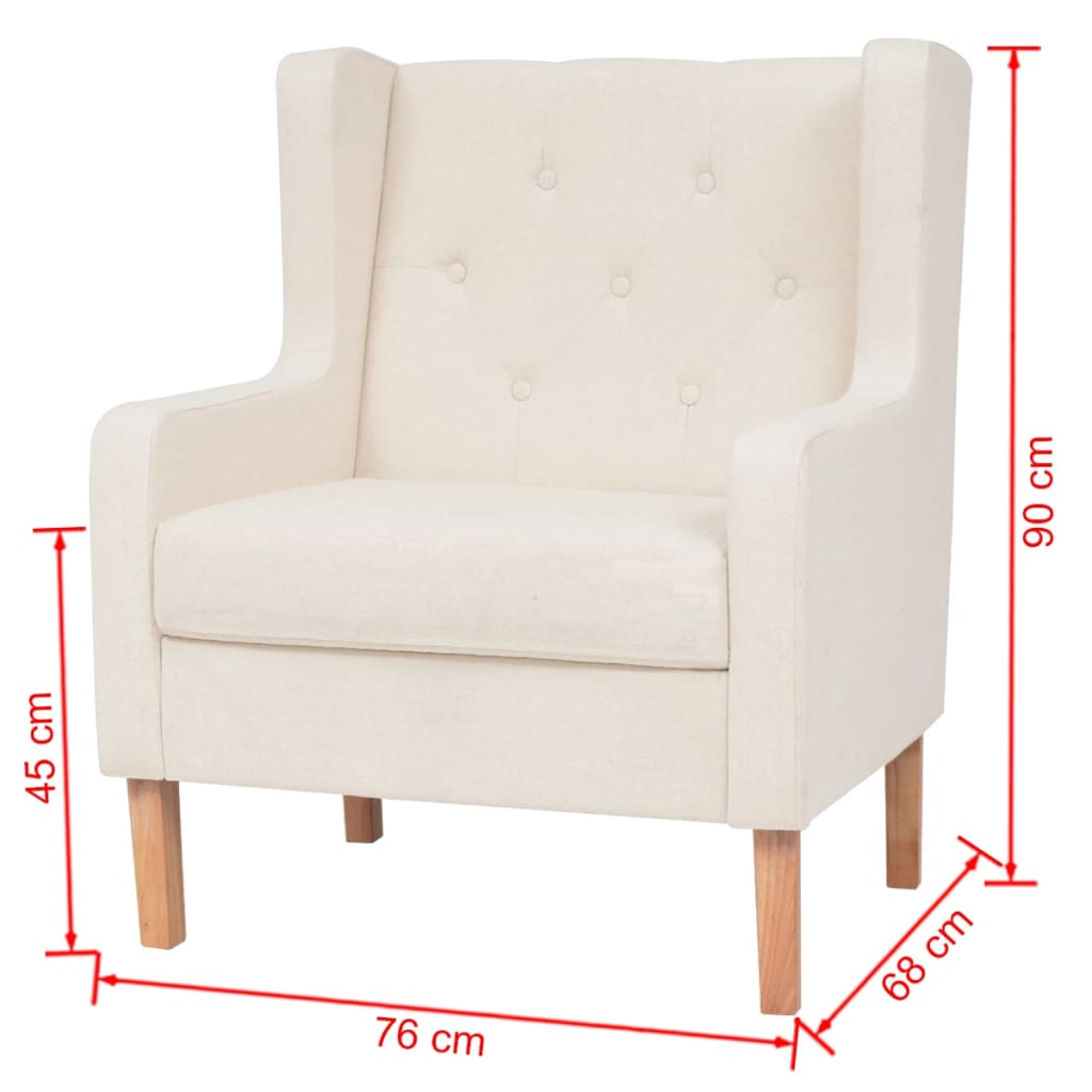 Fauteuil Stof Crèmewit