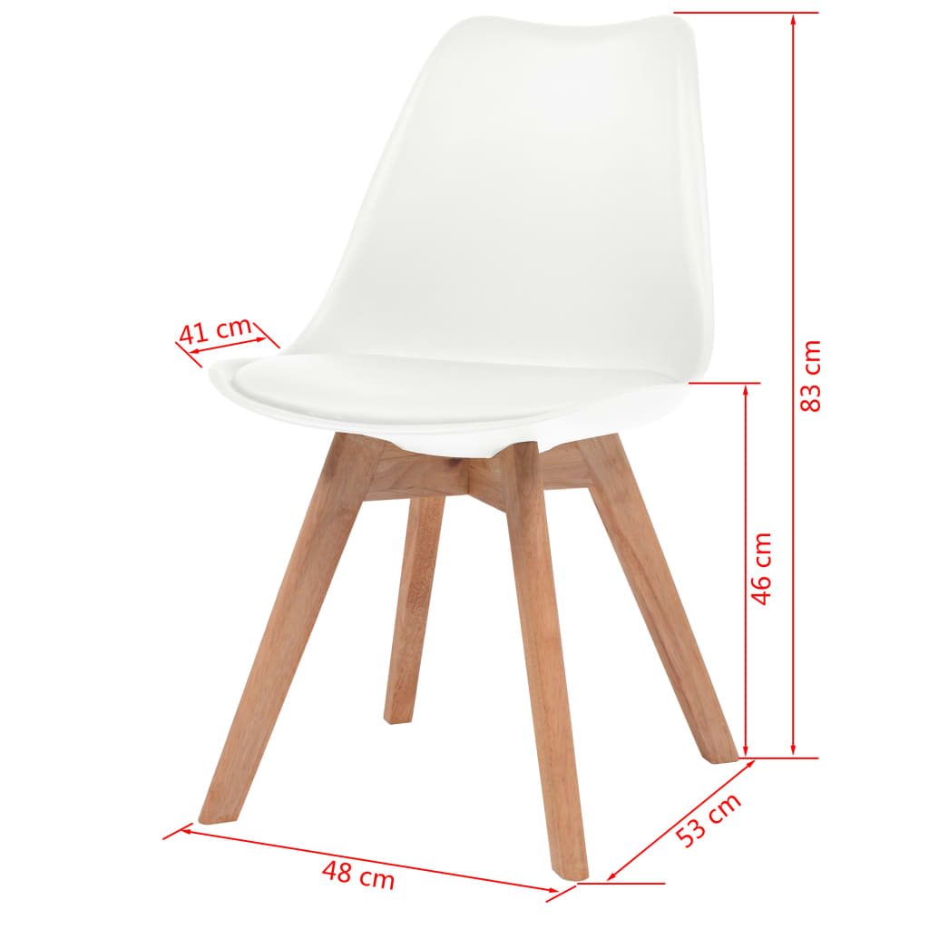Eetkamerstoelen 6 st kunststof wit