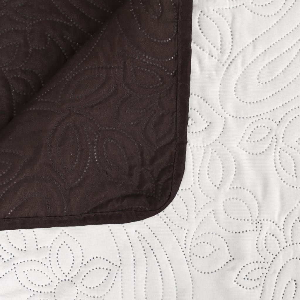 Bedsprei Dubbelzijdig 230X260 Cm Quilt Crème En Bruin