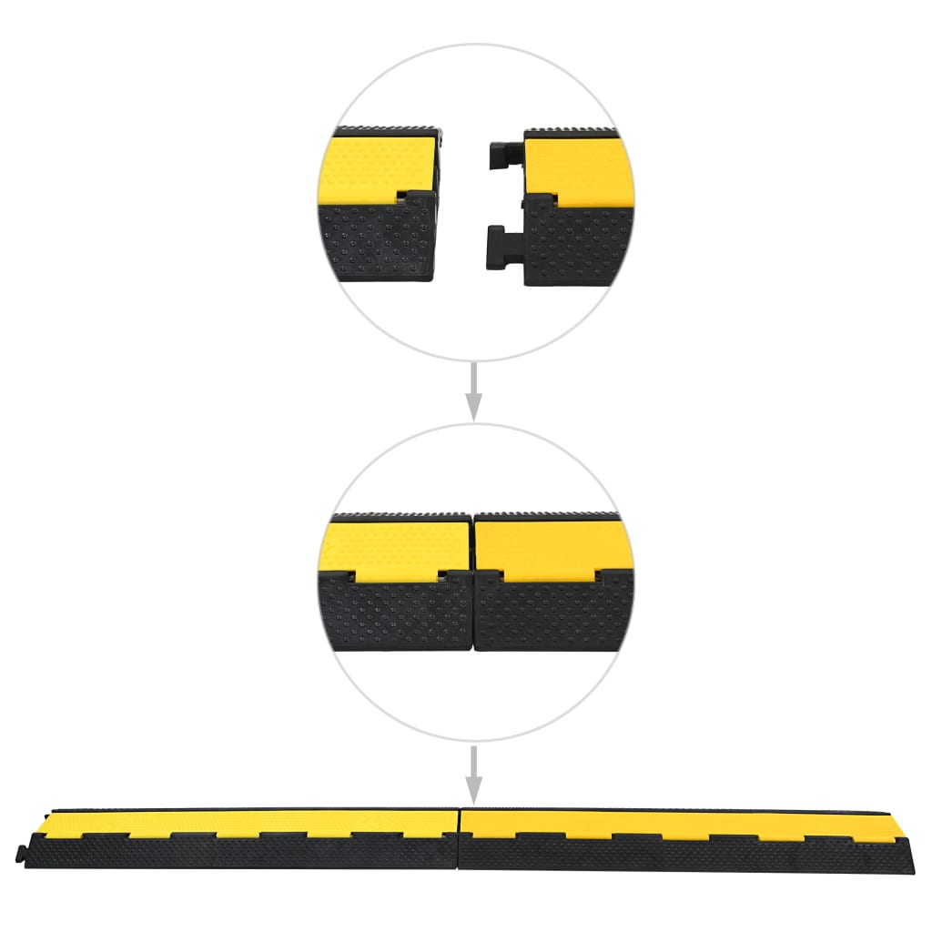 Kabelbeschermer Drempel 2 Tunnels 0,5 Cm Rubber 1 101.5 x 24.5 x 4.7 cm