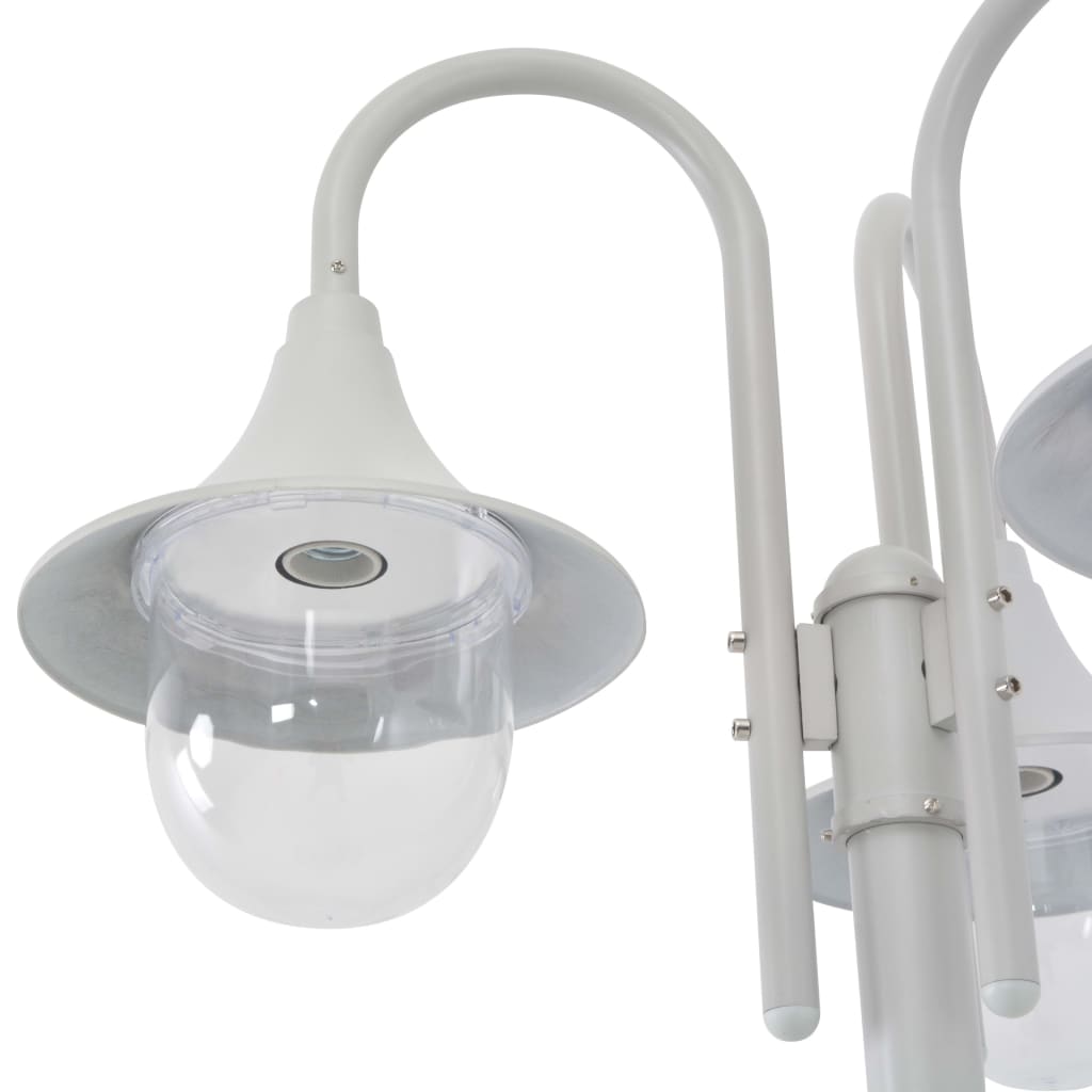Paalverlichting Tuin E27 220 Cm Aluminium 3-Delig Wit