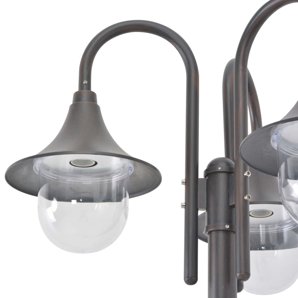 Paalverlichting Tuin E27 220 Cm Aluminium 3-Delig Brons