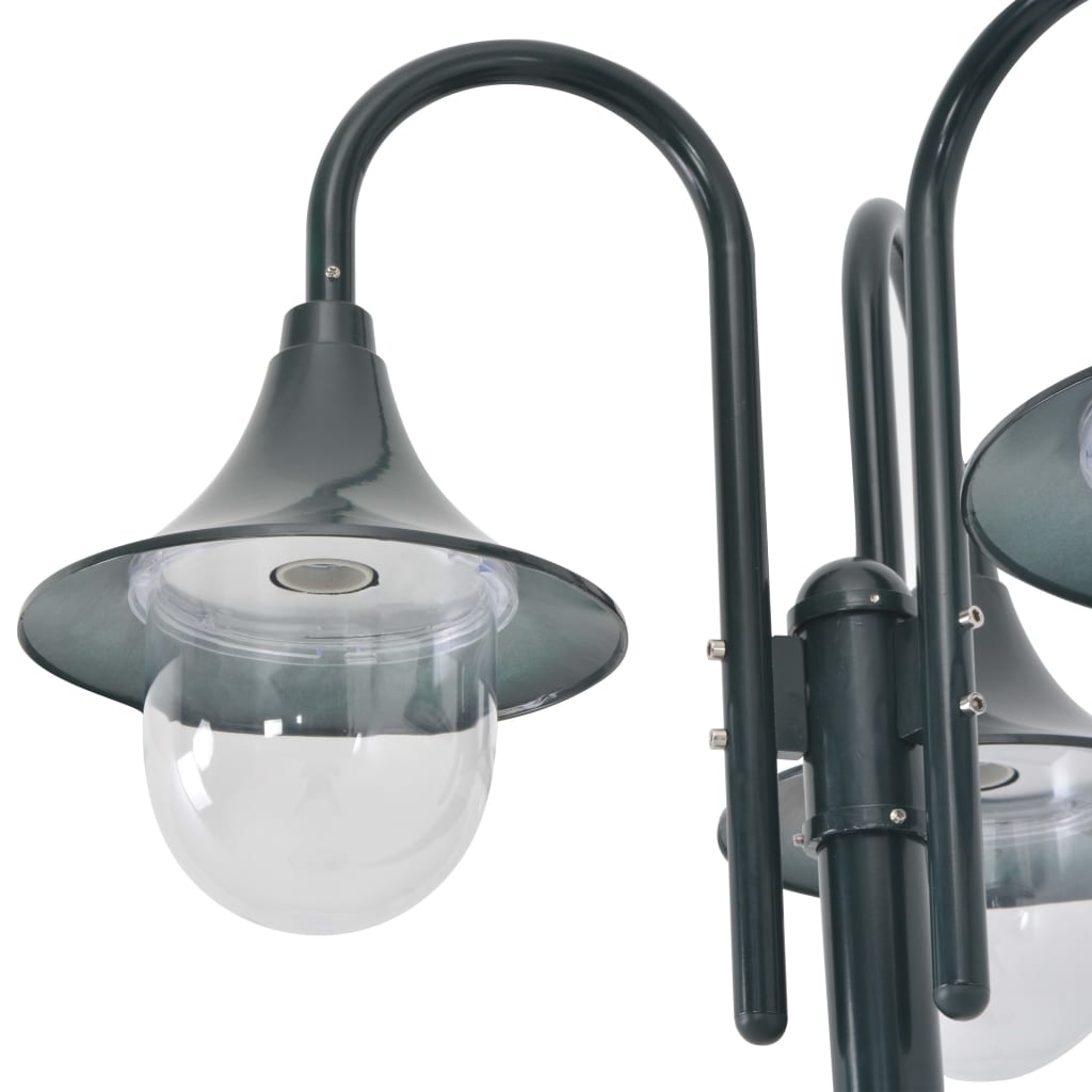 Paalverlichting Tuin E27 220 Cm Aluminium 3-Delig Donkergroen
