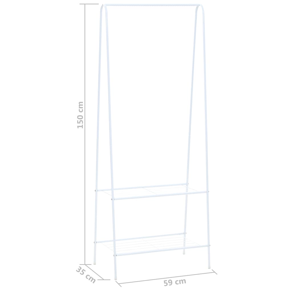 Kledingrek 59x35x150 cm wit Wit