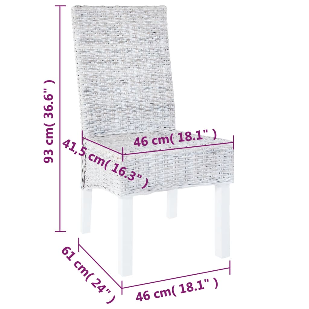 Eetkamerstoelen Kubu Rattan En Mangohout 2 Lichtbruin