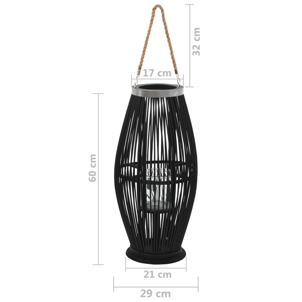 Lantaarnhouder Hangend Bamboe Zwart 60 cm
