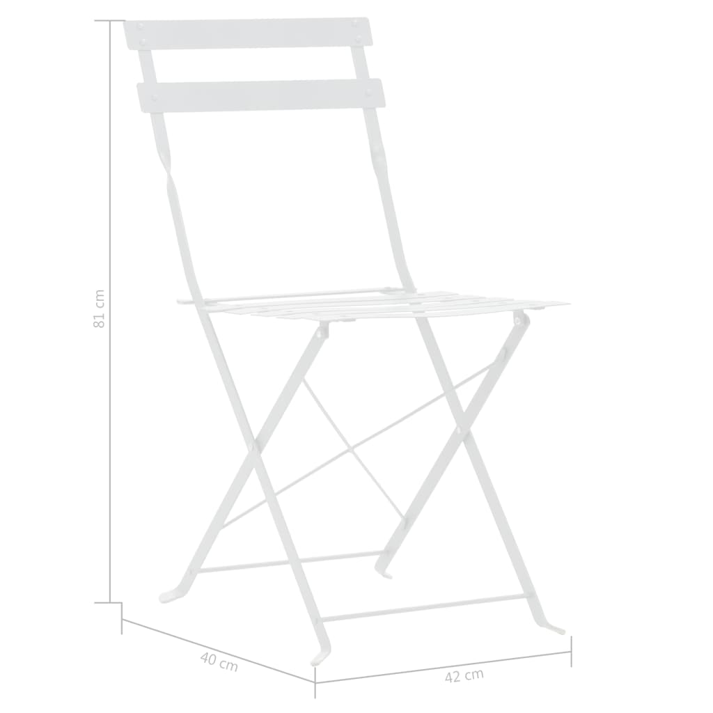 3-Delige Bistroset Staal Wit