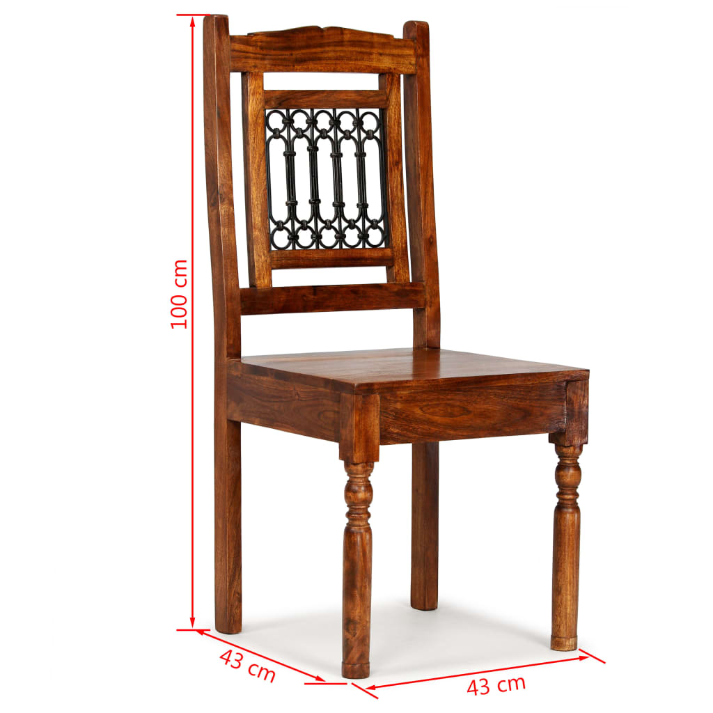 Eetkamerstoelen 4 St Massief Hout Met Sheesham Afwerking