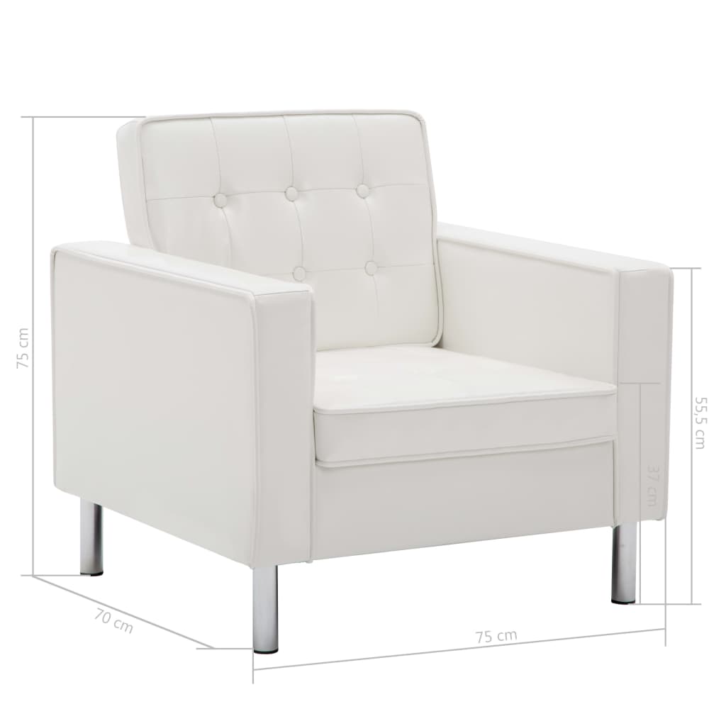 Fauteuil Kunstleer Wit
