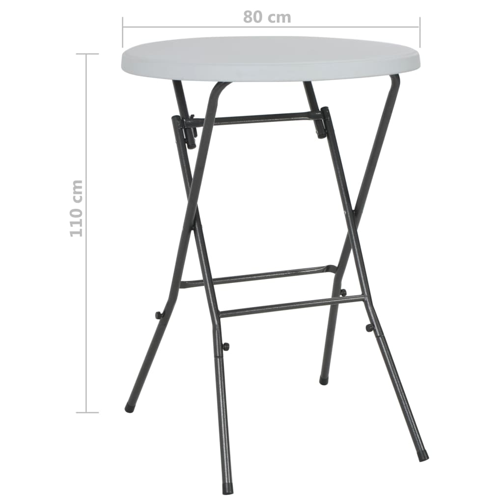 Bartafel inklapbaar 80x110 cm HDPE wit