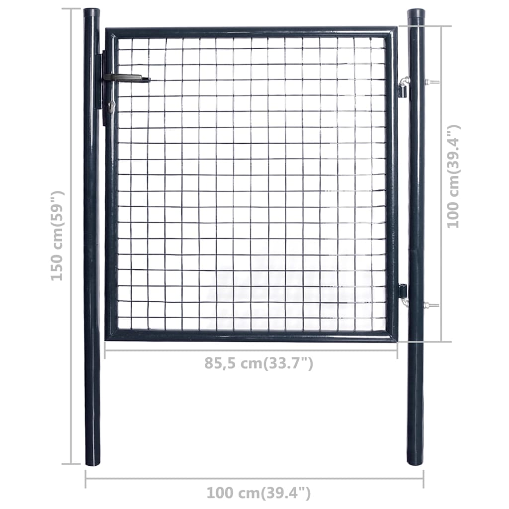 Gaaspoort 85,5X100 Cm Gegalvaniseerd Staal Grijs
