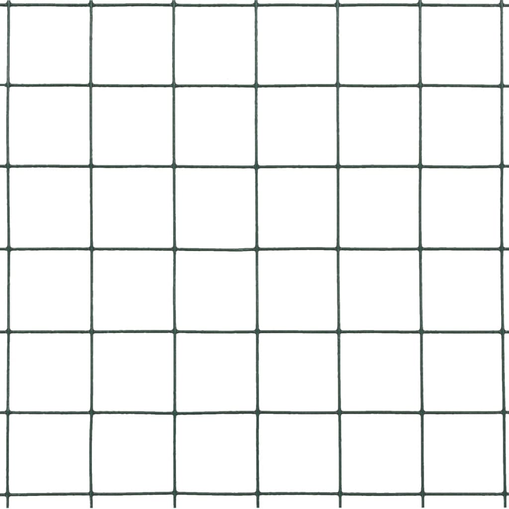 Kippengaas 25x0,5 m staal met PVC coating groen