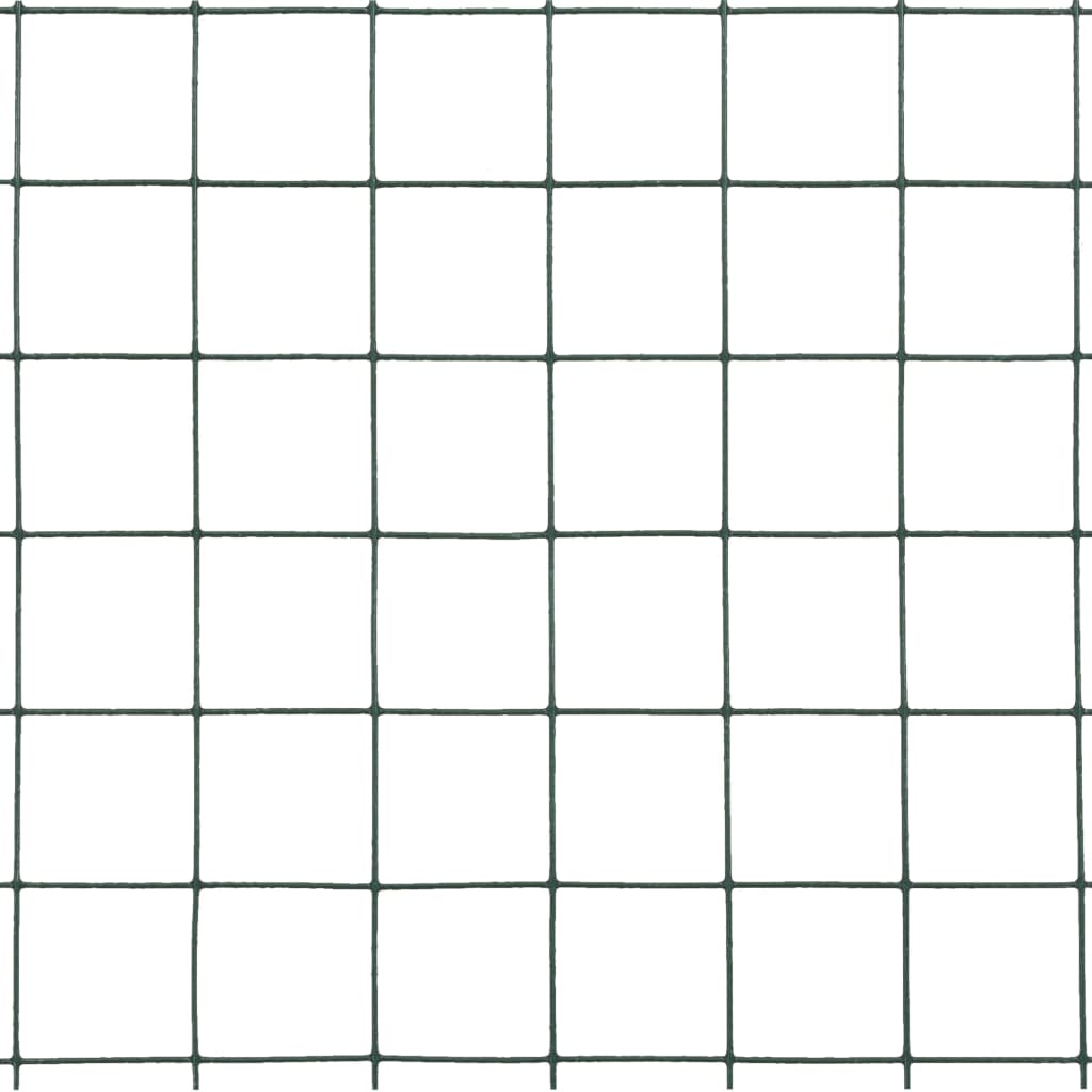 Kippengaas 25x1,5 m staal met PVC coating groen 19 x 19 mm 25 x 1.5 m