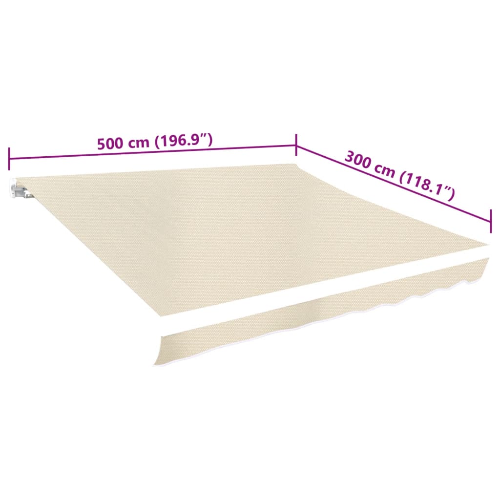 Luifeldoek Canvas Crème 500 x 300 cm