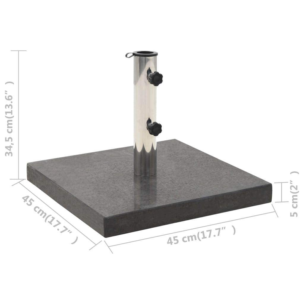 Parasolvoet 28,5 Kg Graniet 28.5 kg Zwart Vierkant