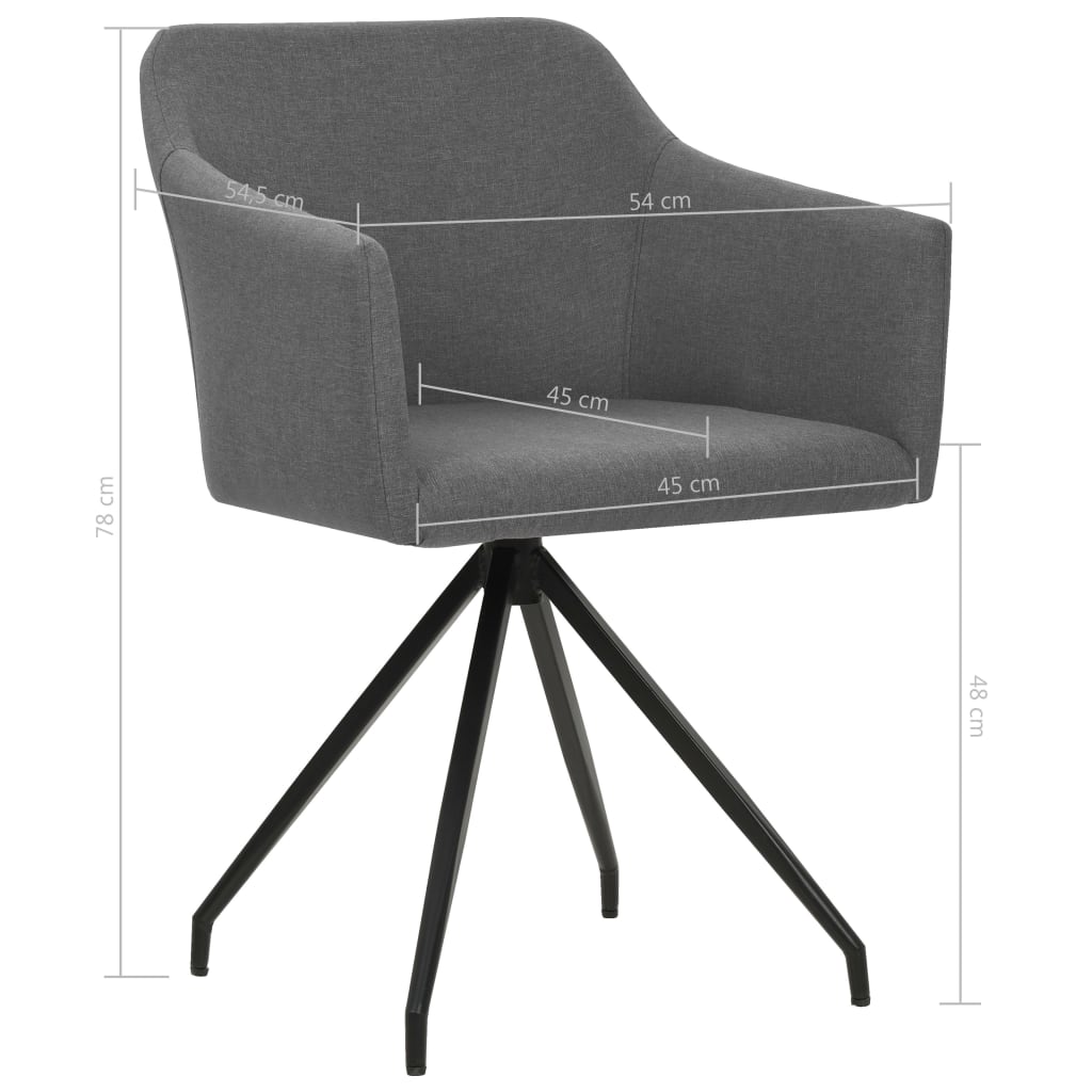 Eetkamerstoelen Draaibaar 2 St Stof Lichtgrijs
