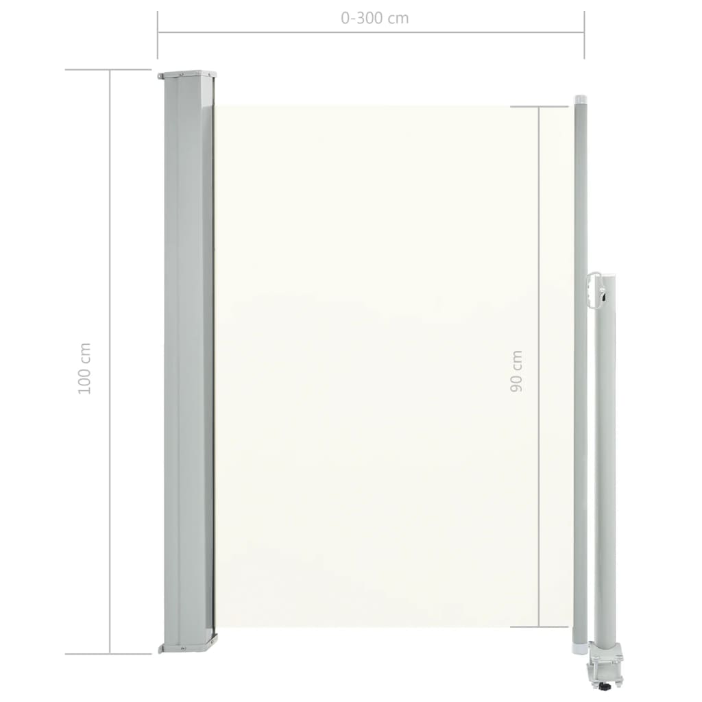 Tuinscherm Uittrekbaar Kleurig 100 x 300 cm Crème