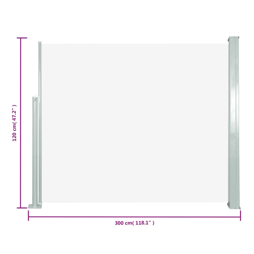 Windscherm Uittrekbaar 120X300 Cm Crème 120 x 300 cm