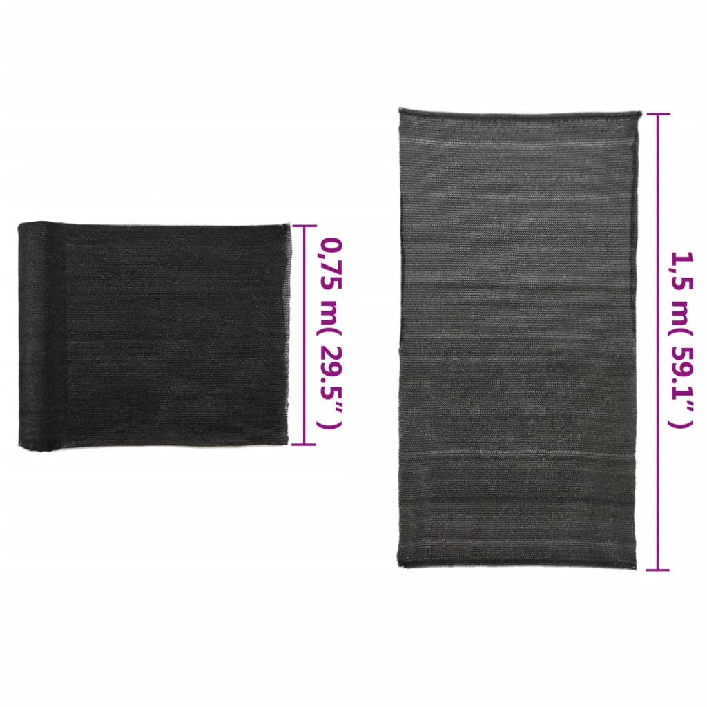 Privacynet 1,5x25 m HDPE zwart