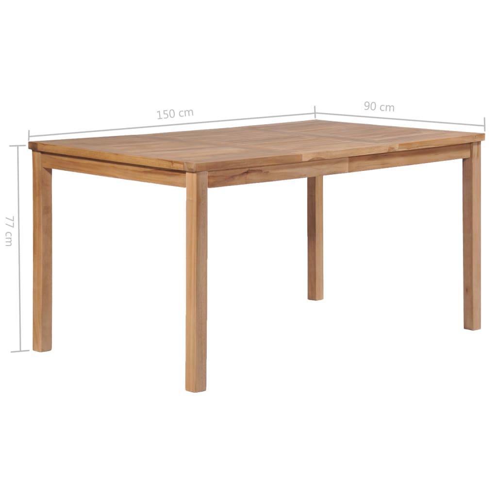 Tuintafel 150x90x77 cm massief teakhout 150 x 90 x 77 cm