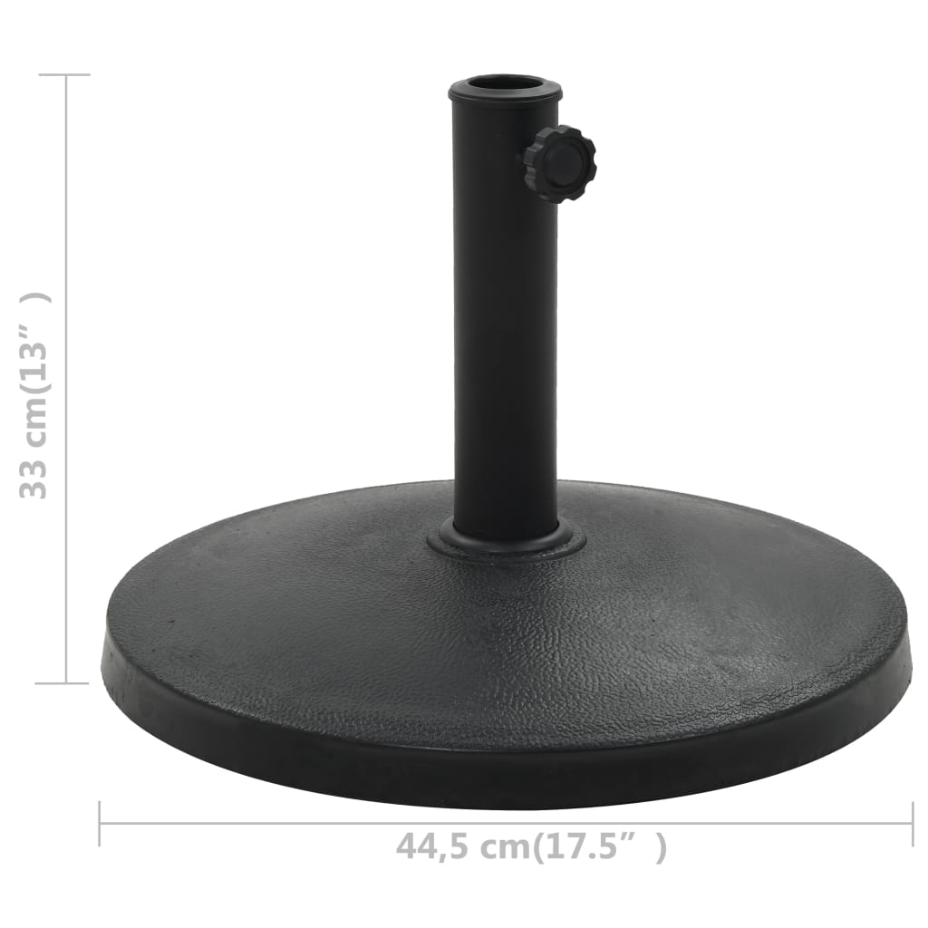 Parasolvoet Rond 10 Kg Polyresin Zwart