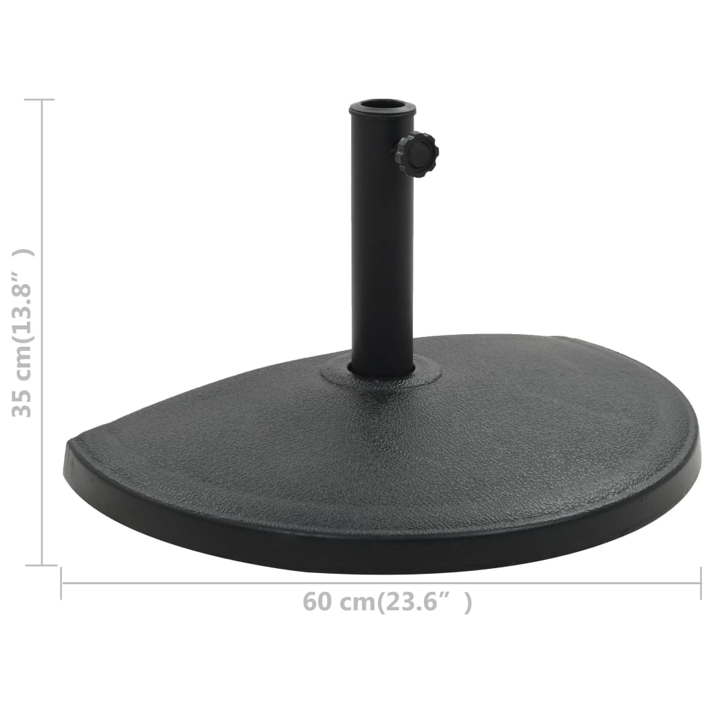 Parasolvoet Halfrond Polyresin Zwart 15 kg Half rond