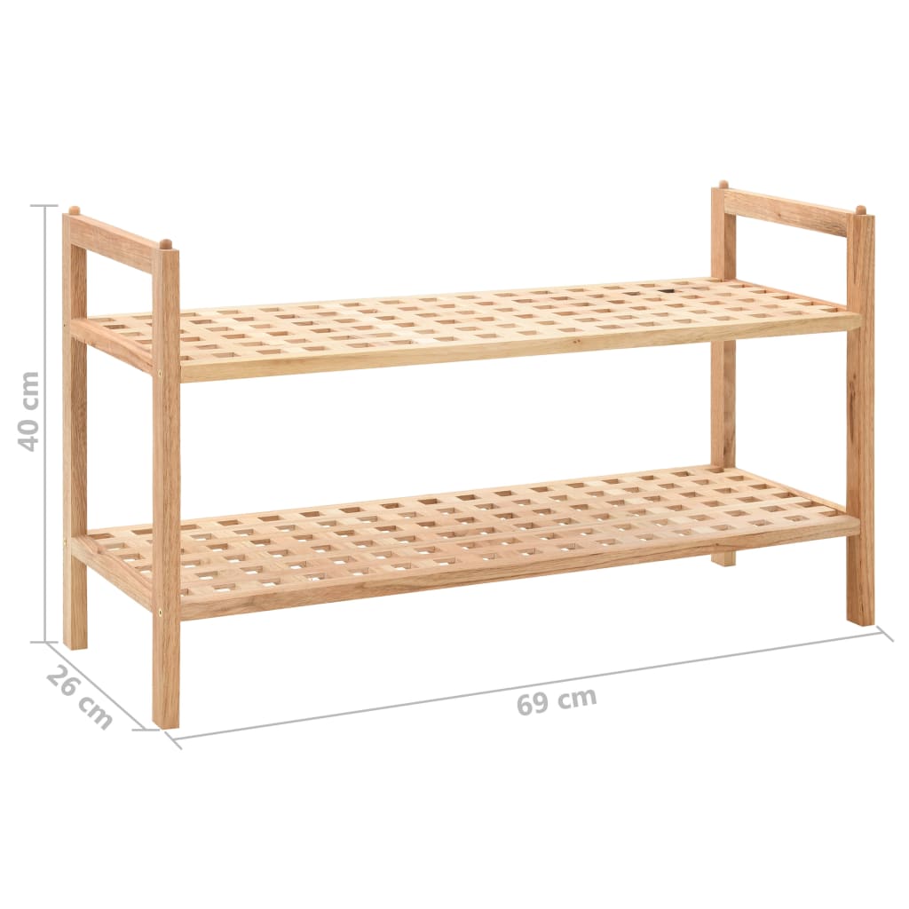 Schoenenrek 69X6X40 Cm Massief Walnotenhout 2