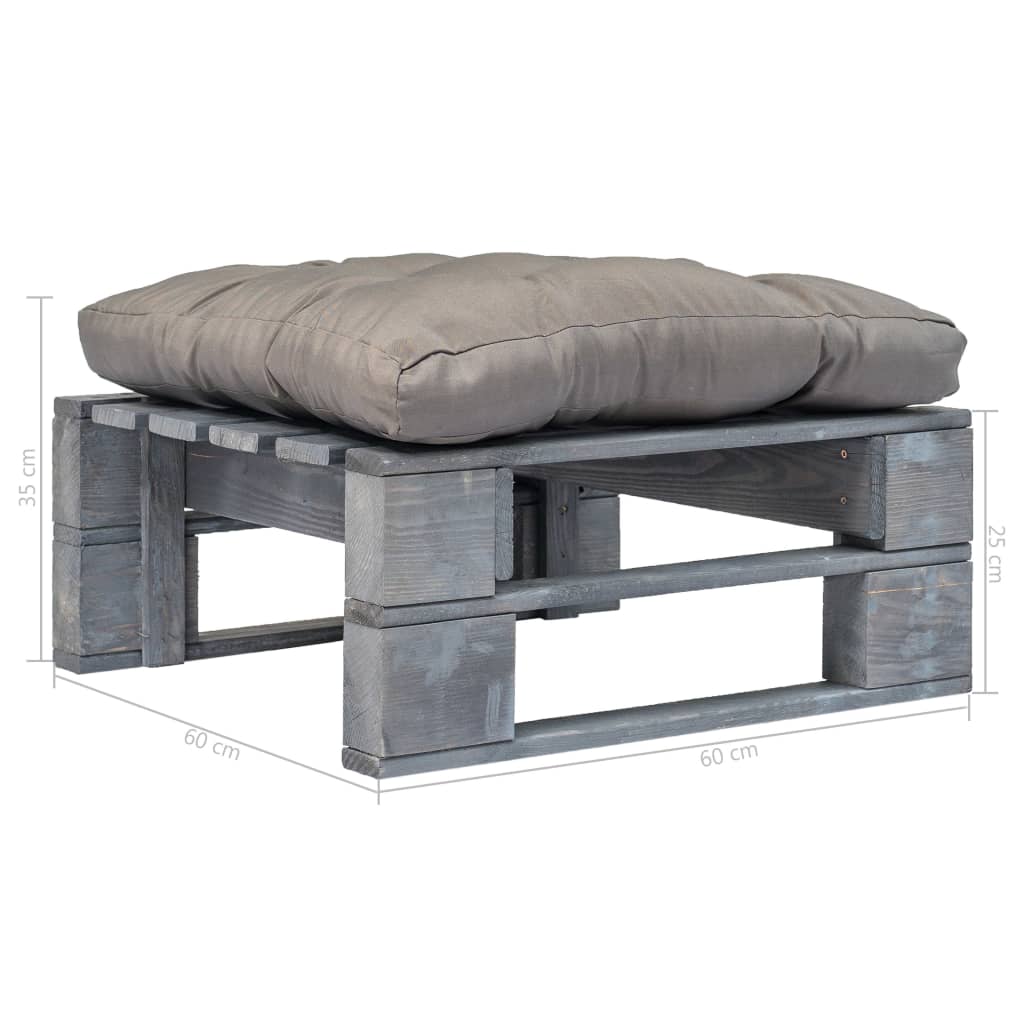 Tuinhocker Met Kussen Pallet Hout Grijs