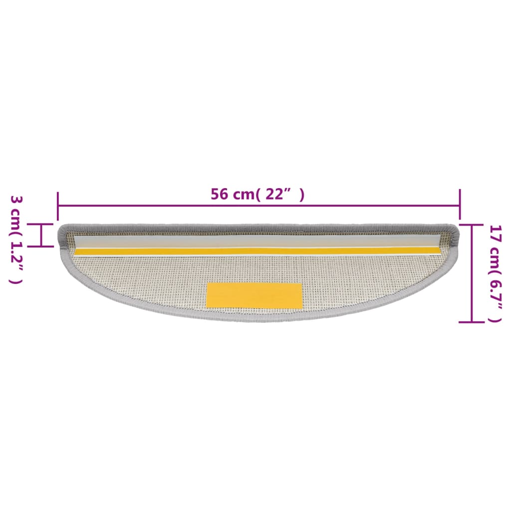 15 st Trapmatten 56x17x3 cm lichtgrijs 15 56 x 17 x 3 cm Lichtgrijs