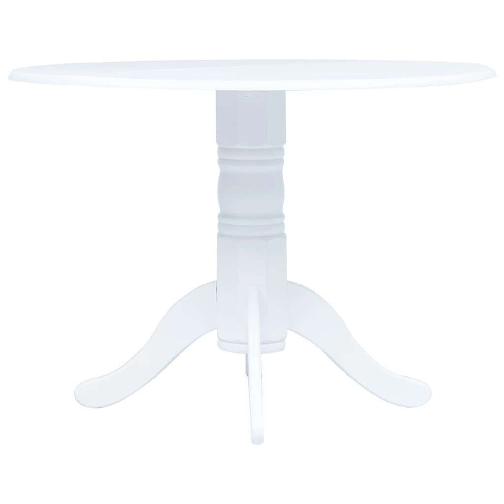 Eettafel 106 Cm Massief Rubberwood Wit En Bruin