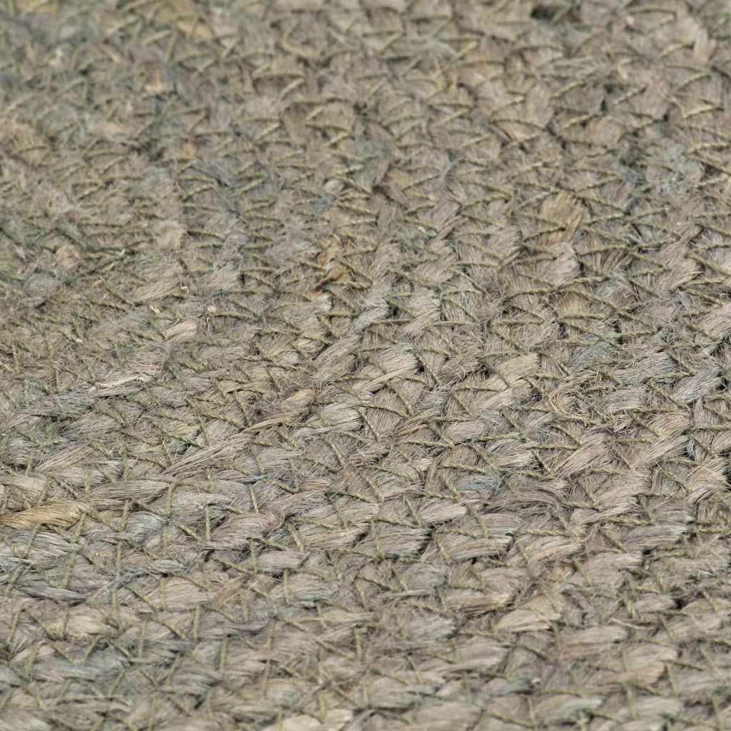 Placemats Rond 38 Cm Effen 6 Grijs Jute