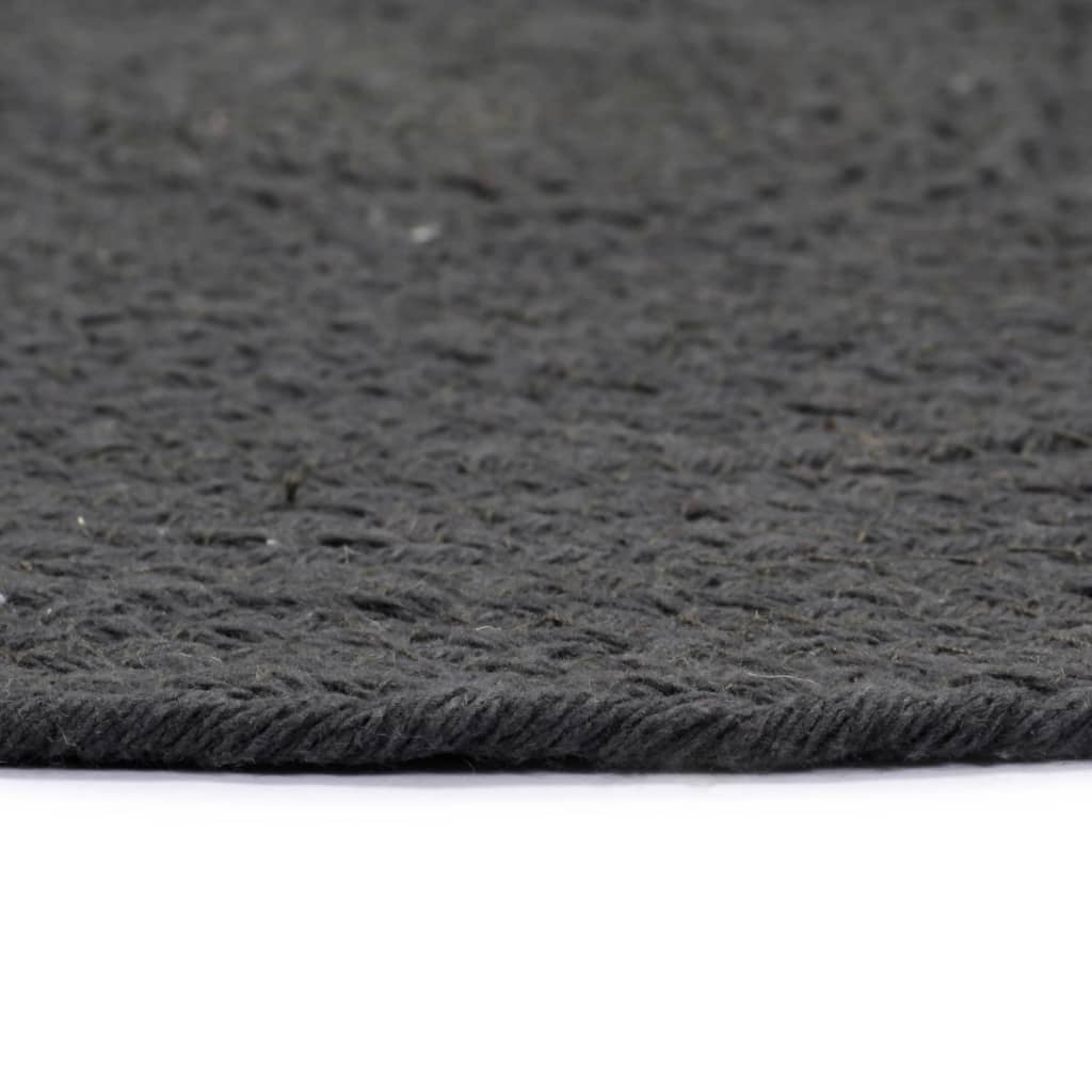 Placemats Rond 38 Cm Effen 6 Donkergrijs Katoen