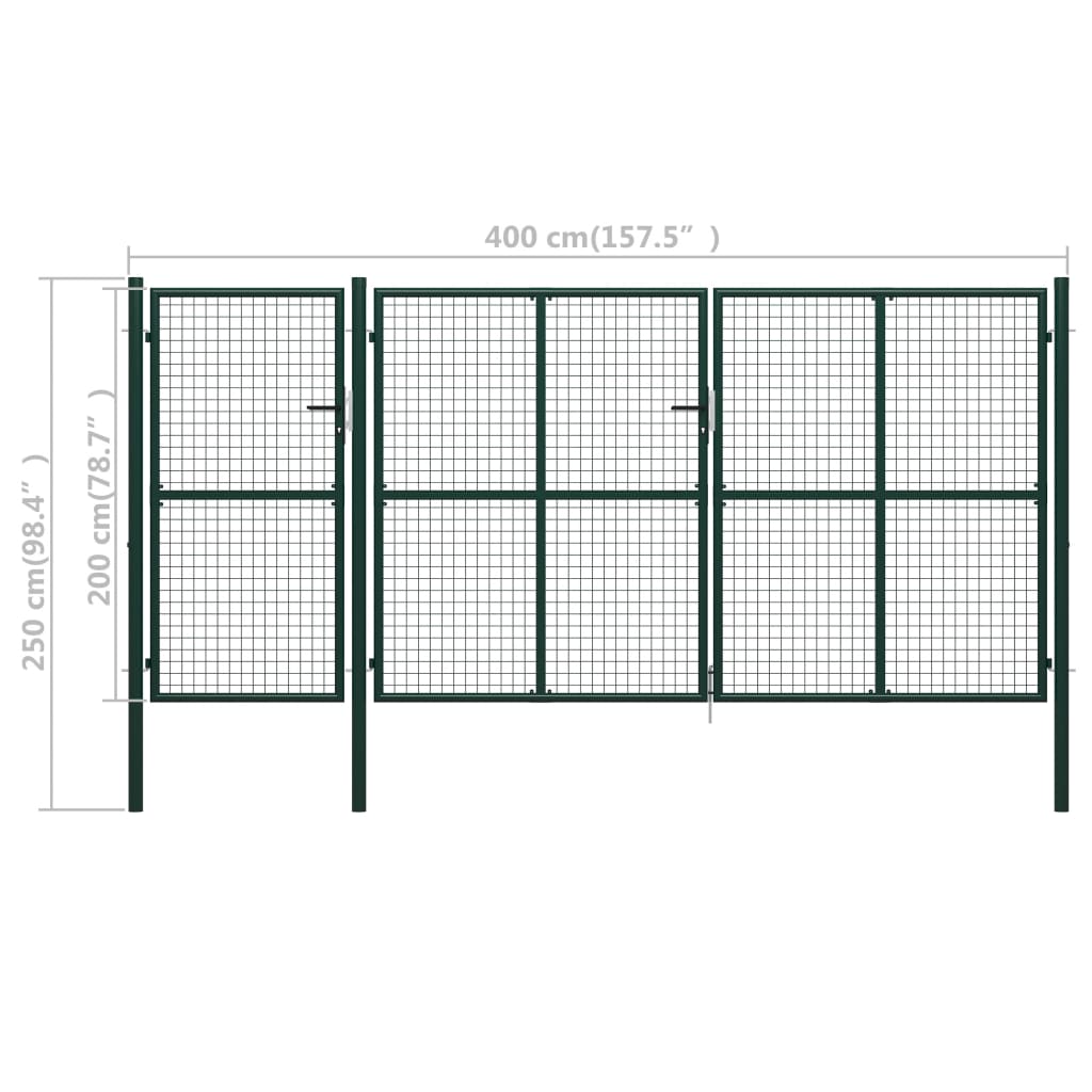 Tuinpoort Staal 400 x 200 cm Groen