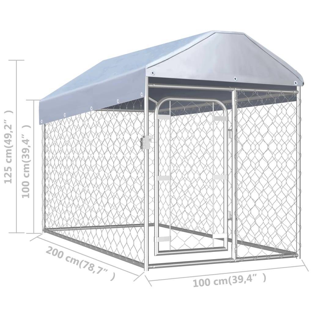 Hondenkennel Voor Buiten Met Dak 200x100x125 cm