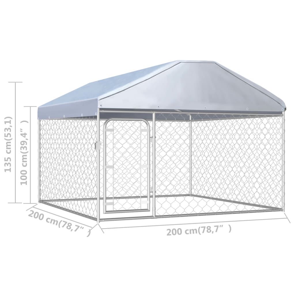 Hondenkennel voor buiten met dak 200x200x135 cm 200x200x135 cm