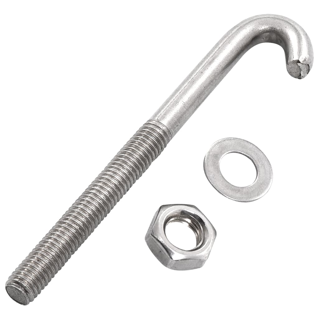 Verankerde J-Bout Met Moer En Sluitring 25 Sets M8X 100 mm