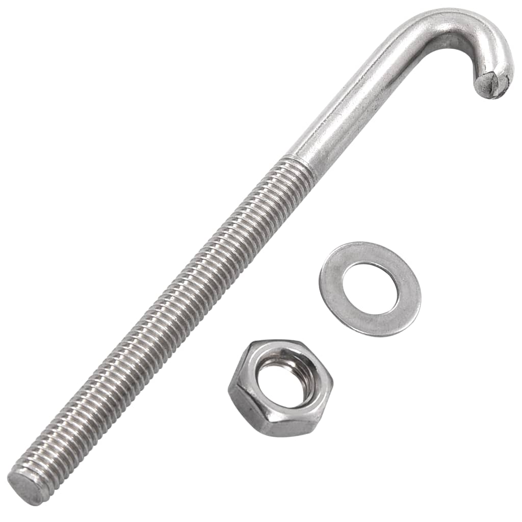 Verankerde J-Bout Met Moer En Sluitring 25 Sets M8X 120 mm