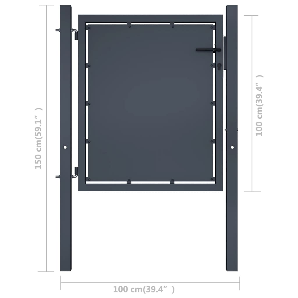 Poort 100x100 cm staal antraciet 100 x 100 cm