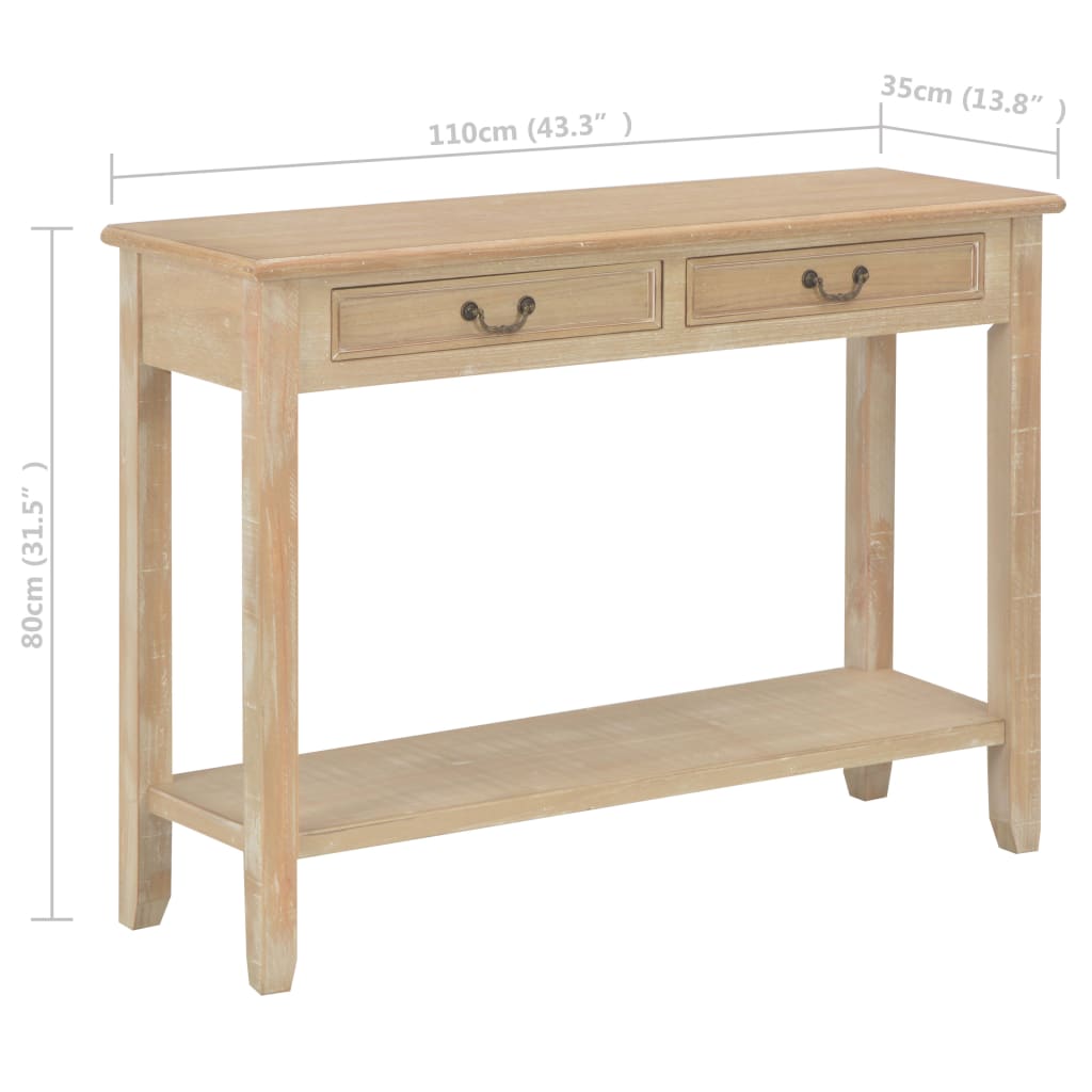 Wandtafel 110X35X80 Cm Hout Bruin