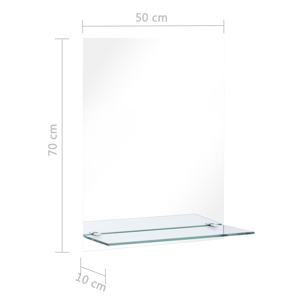 Wandspiegel Met Schap Gehard Glas 50 x 70 cm Rechthoekig