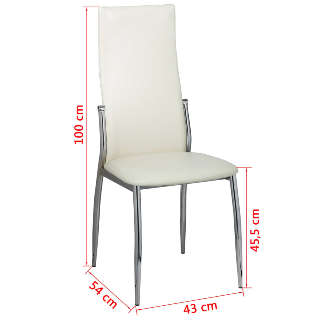 Eetkamerstoelen 2 st kunstleer wit