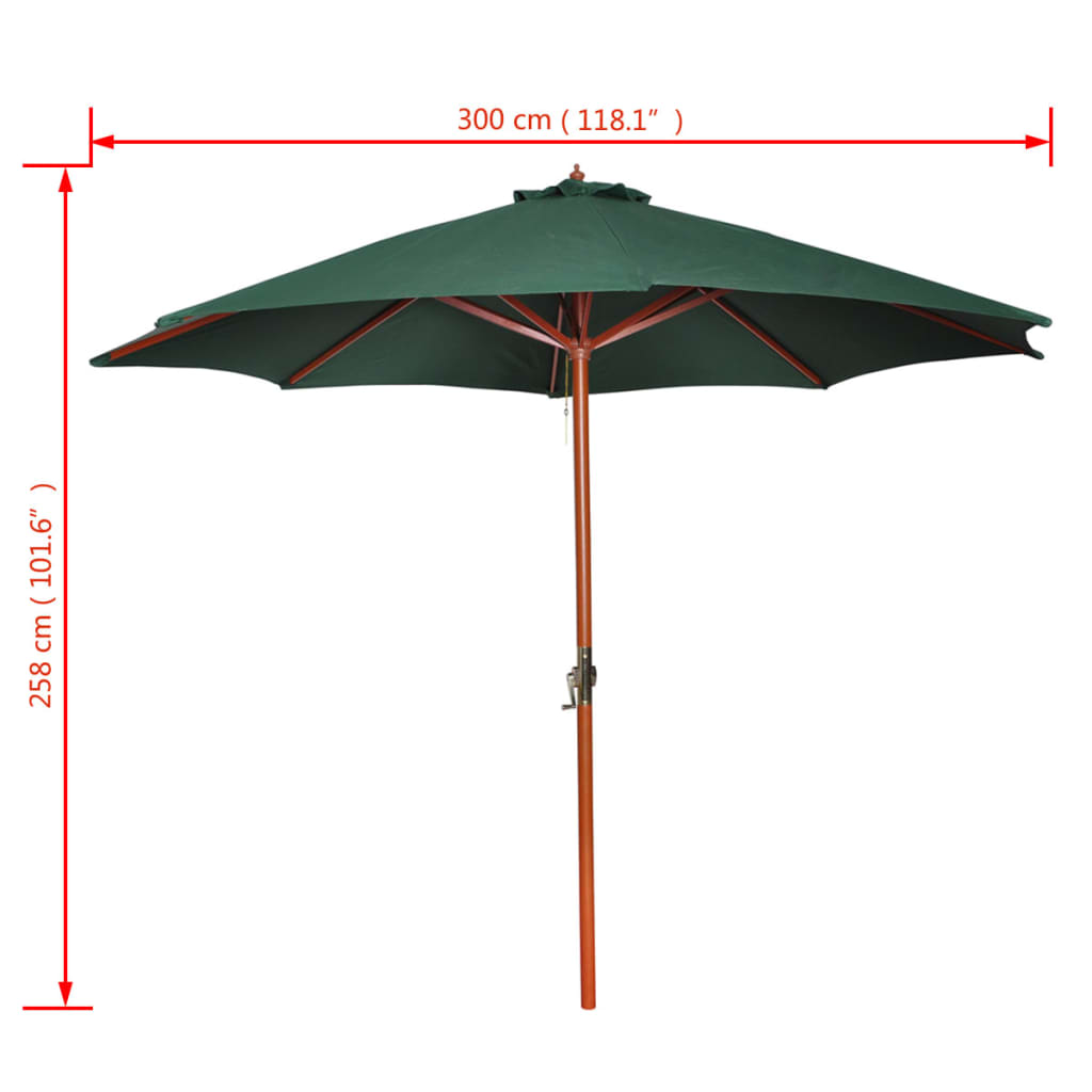 Parasol 258 Cm Groen