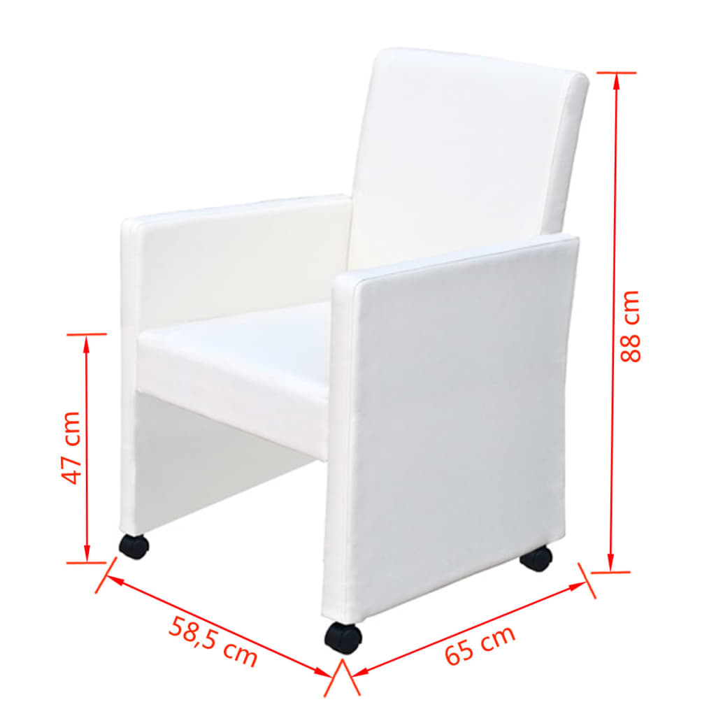 Eetkamerstoelen Kunstleer 6 Wit
