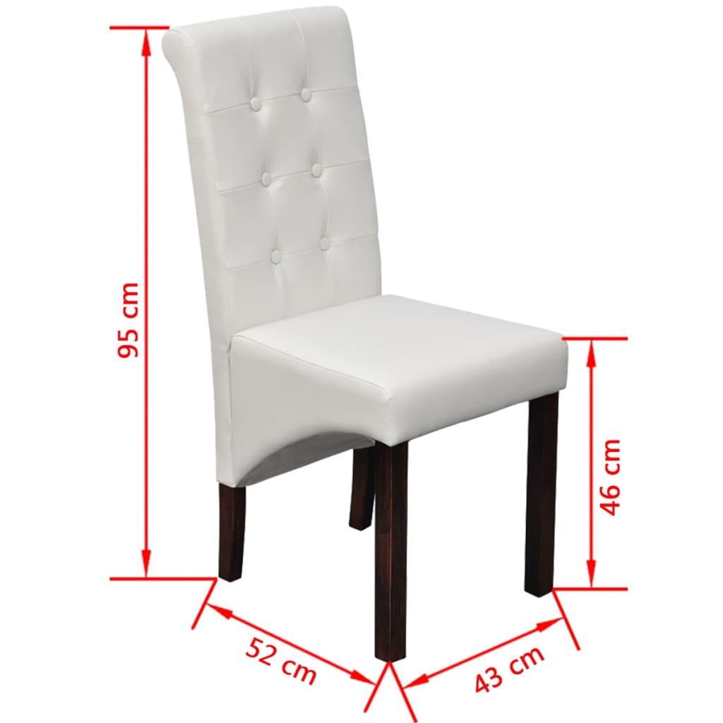 Eetkamerstoelen Kunstleer 2 Wit