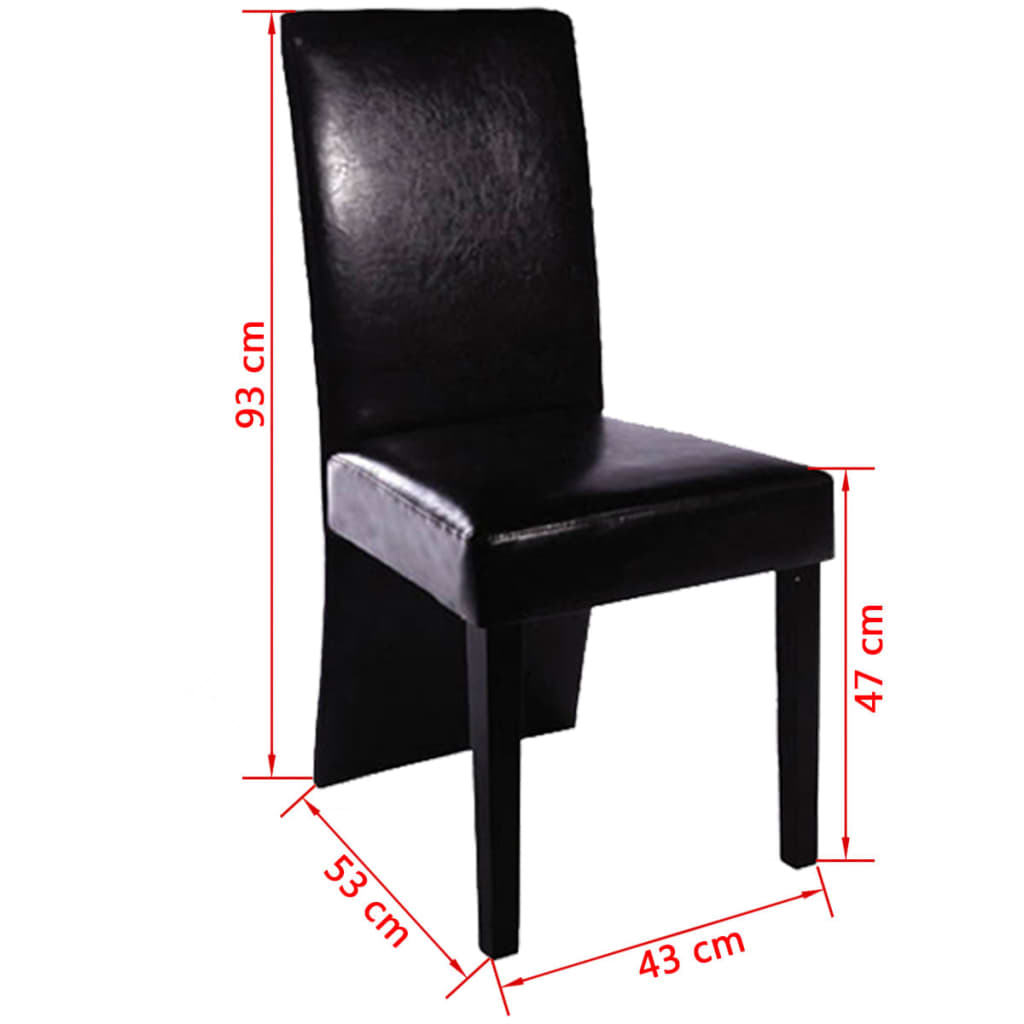 Eetkamerstoelen 6 St Kunstleer Zwart