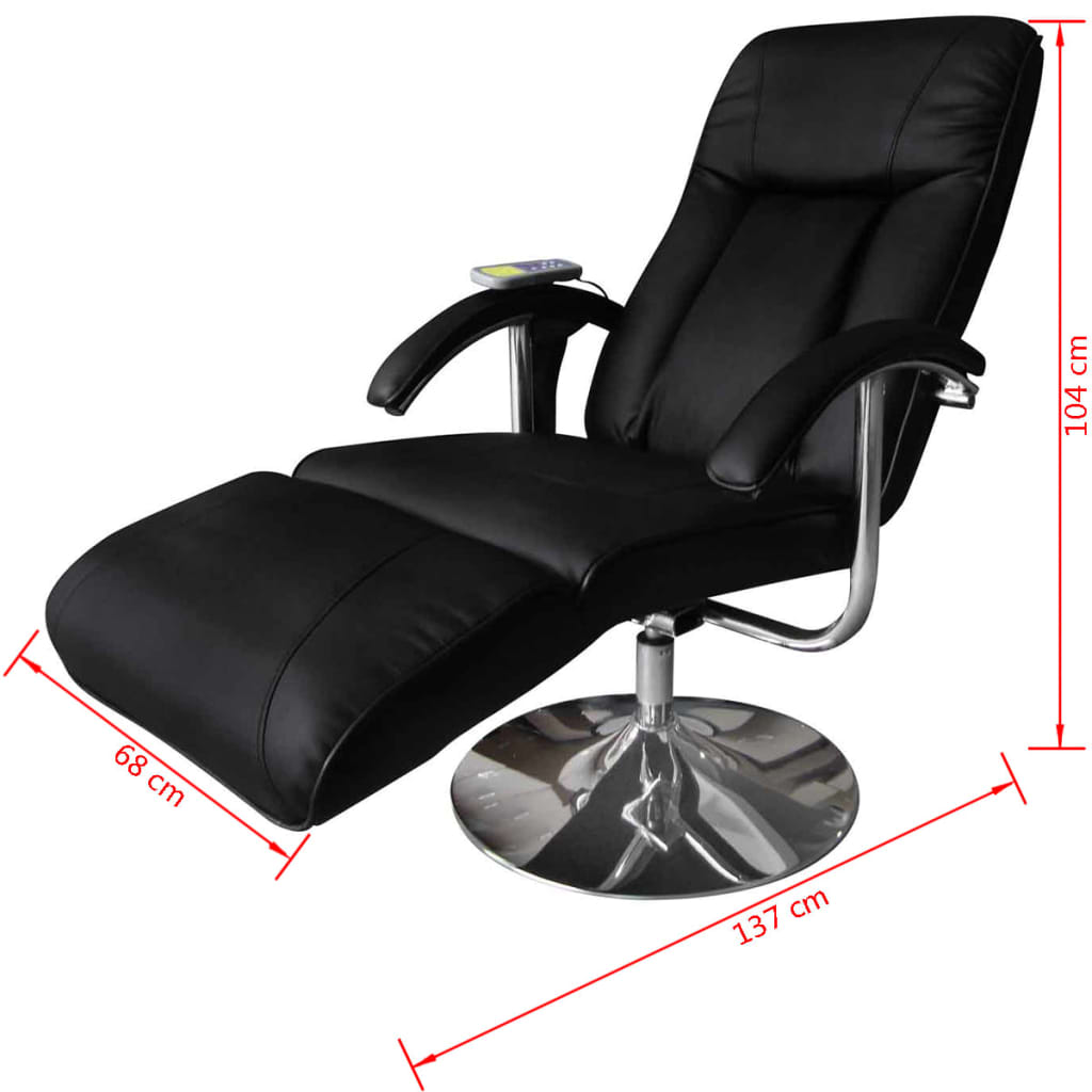Massagestoel kunstleer zwart