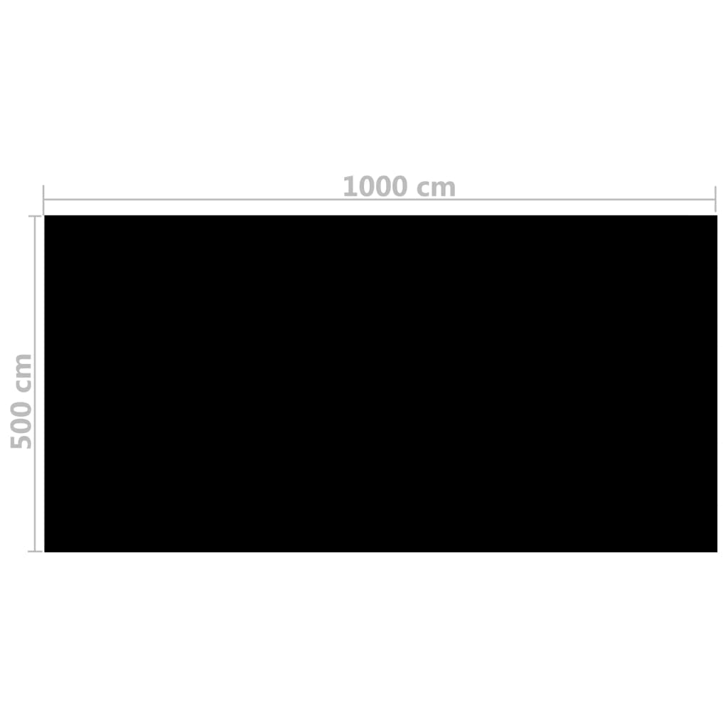 Zwembadfolie drijvend rechthoekig 10 x 5 m (zwart) 1000 x 500 cm Zwart