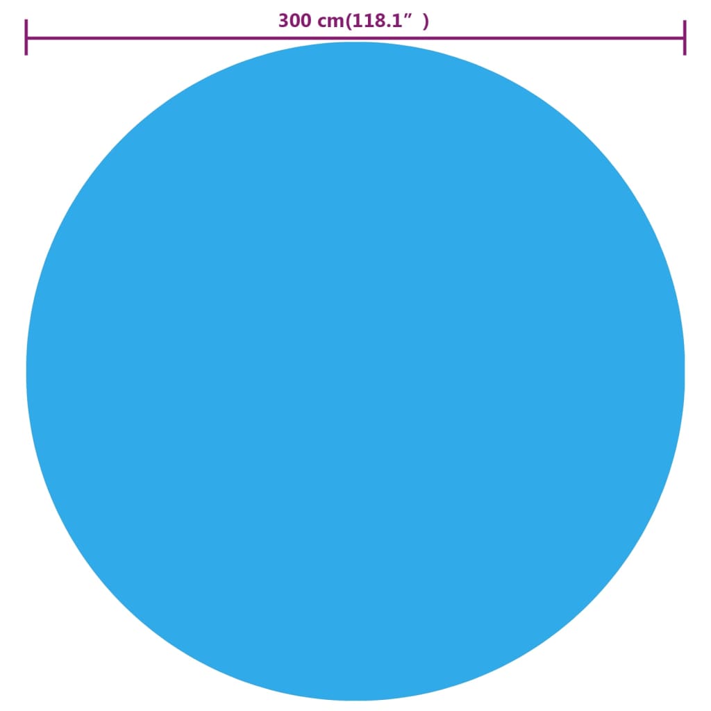 Solar zwembadfolie drijvend rond 300 cm PE blauw Ø 300 cm Blauw